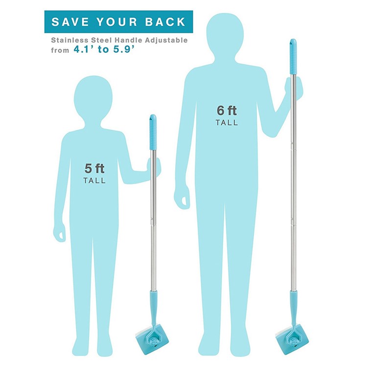 Extendable Microfiber Dust Brush Home Clean Mop Walk & Glide Cleaning Tool-2