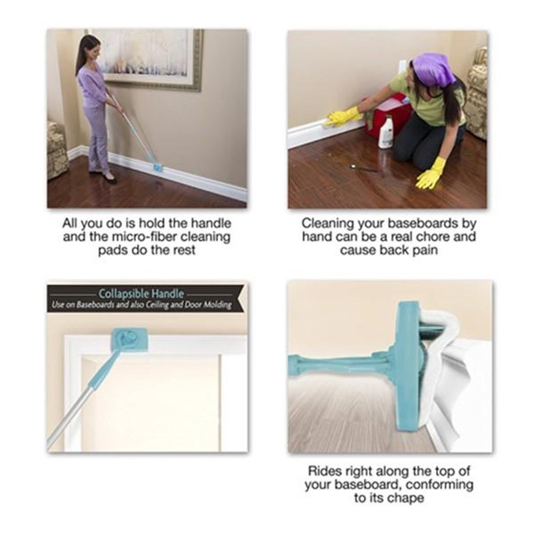 Extendable Microfiber Dust Brush Home Clean Mop Walk & Glide Cleaning Tool-6