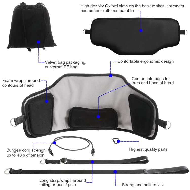 Instant Vertebrae and Pinched Nerve Relief Neck Massager Neck Hammock Chiropractic Traction Stretching Care Tool - Black-6