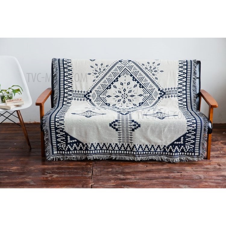 Cotton Thread Sofa Cover Blanket Warm Blanket with Tassels, Size: 230 x 250cm - Style A-5