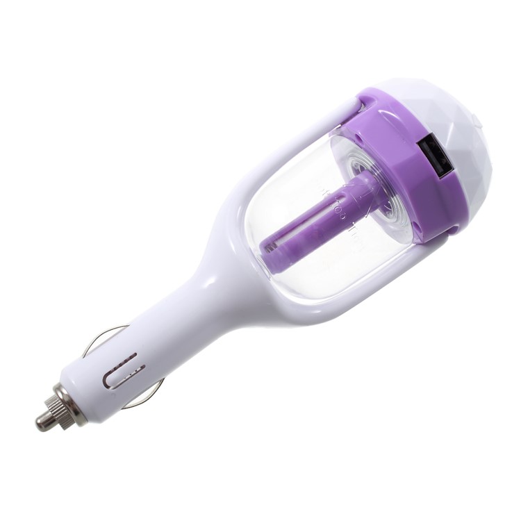 Mini Car Aromatherapy USB Auto Charger Humidifier Air Purifier - Purple-1