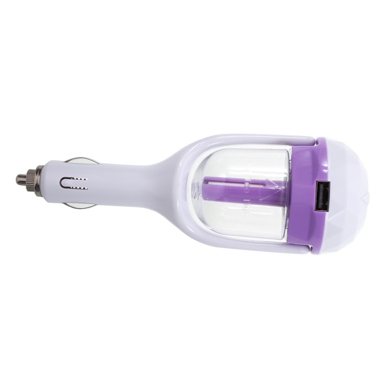 Mini Car Aromatherapy USB Auto Charger Humidifier Air Purifier - Purple-2
