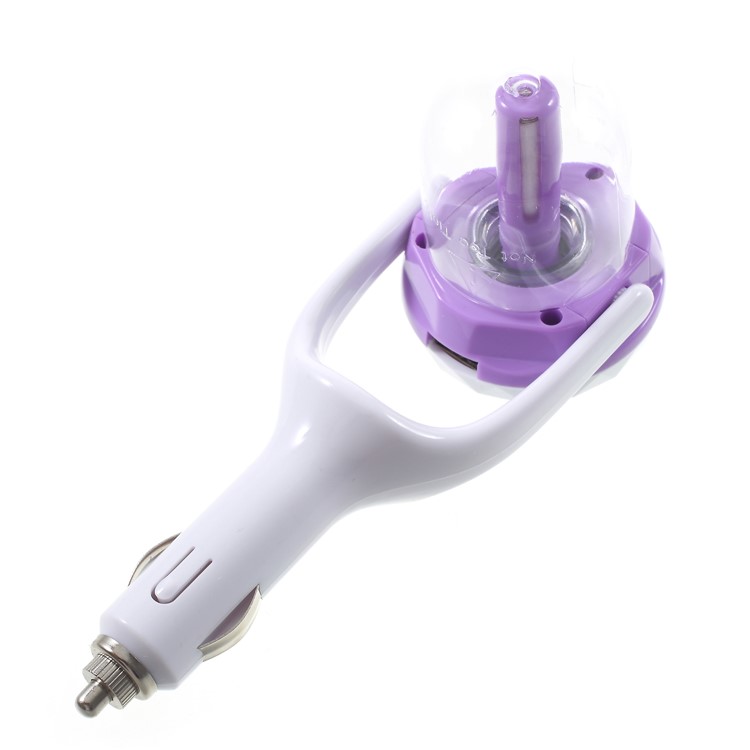 Mini Car Aromatherapy USB Auto Charger Humidifier Air Purifier - Purple-4