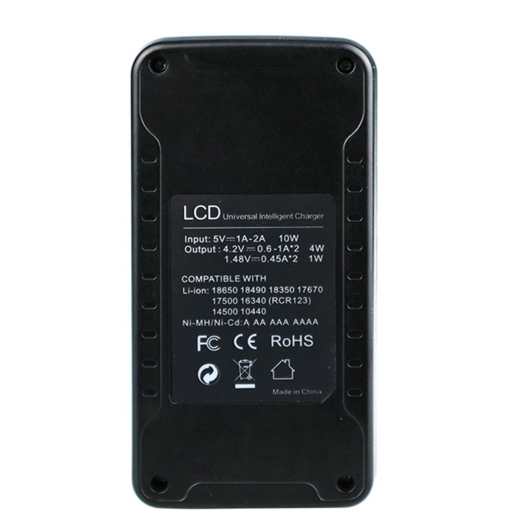 YS-2 LCD Display Caricatore A Batteria Intelligente Universale A 2 Bassi Per Ricaricabile 18650 18490 18350 17670 17500 16340 (rcr123) 14500 Ni-mh/ni-cd A AAA AAA Batterie-2