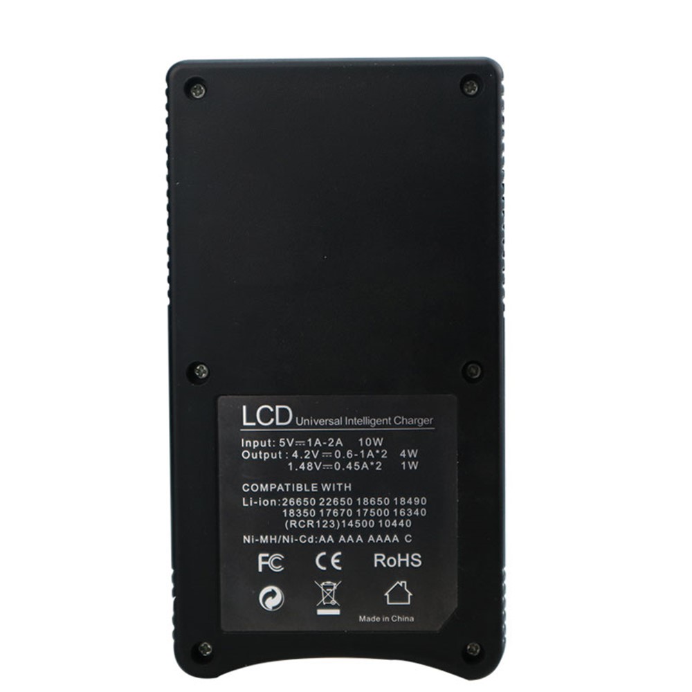 YS-3 LCD Display Universal 2-Bay Smart Battery Charger for Rechargeable 26650 22650 20700 21700 18650 18490 18350 17670 17500 16340(RCR123) 14500 10440 Ni-MH/Ni-Cd A AA AAA AAAA C Batteries-3