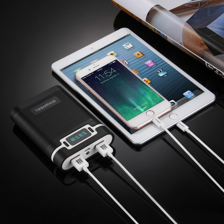 HAWEEL 4 x 18650 Charger Box Power Bank and Battery Charger Box with 2 USB Port and Power Display - Black-10