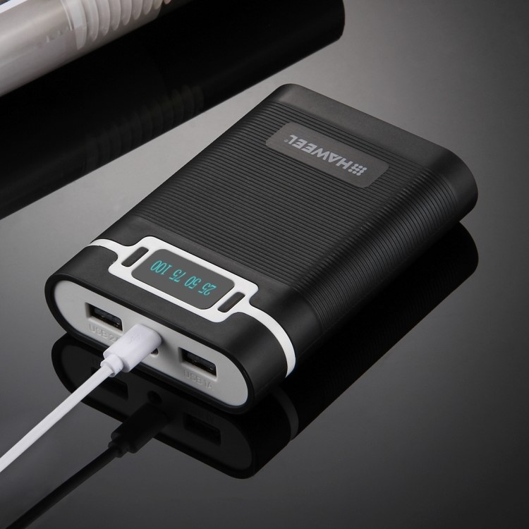 HAWEEL 4 x 18650 Charger Box Power Bank and Battery Charger Box with 2 USB Port and Power Display - Black-11