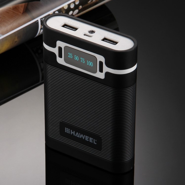 HAWEEL 4 x 18650 Charger Box Power Bank and Battery Charger Box with 2 USB Port and Power Display - Black-8