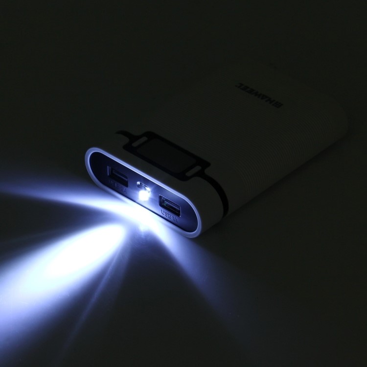 HAWEEL 4 x 18650 Battery Charger Box Portable Power Bank with 2 USB Port and Power Display - White-12
