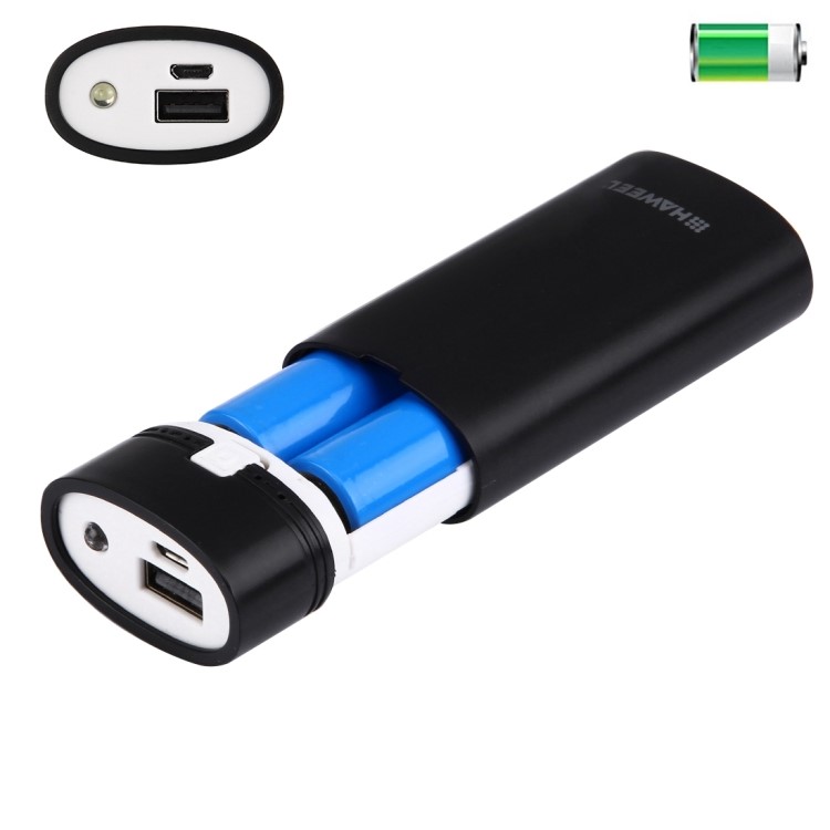 HAWEEL 2 X 18650 Carregador Banco De Potência Caixa E Carregador De Bateria Com Display LCD De Energia - Preto-2