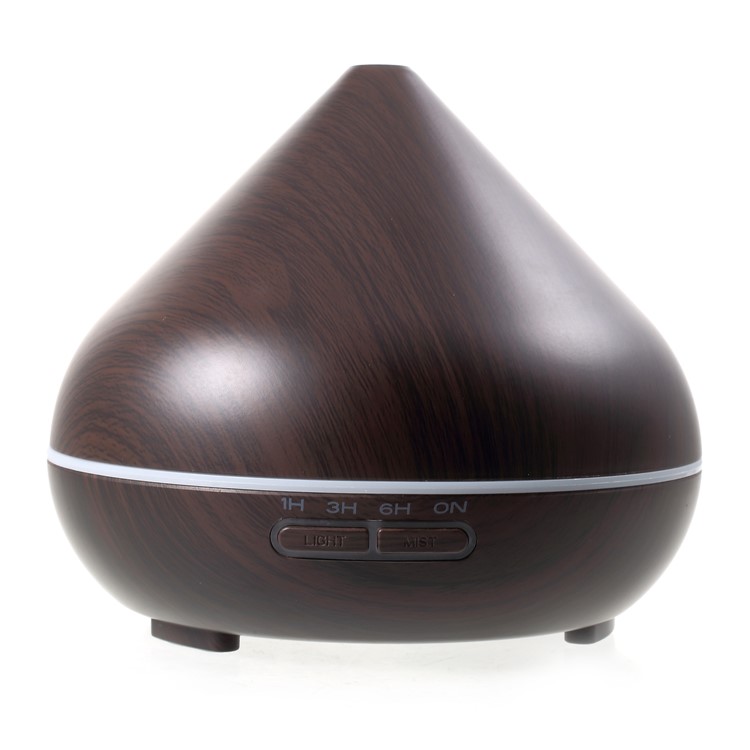 FD31 300ml Essential Oil Diffuser Wood Grain Ultrasonic Aroma Cool Mist Humidifier - Coffee / EU Plug-1