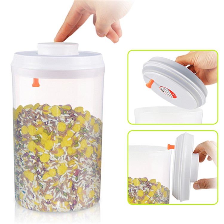 2000ML Transparent Round Sealed Food Storage Box with Press Button (AK-2000-BPY-C)-5