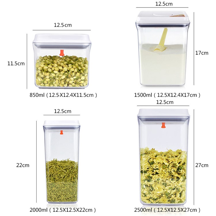 2000ML Square Sealed Food Storage Box Tank with Press Button (AK-2000-BAF-C)-6