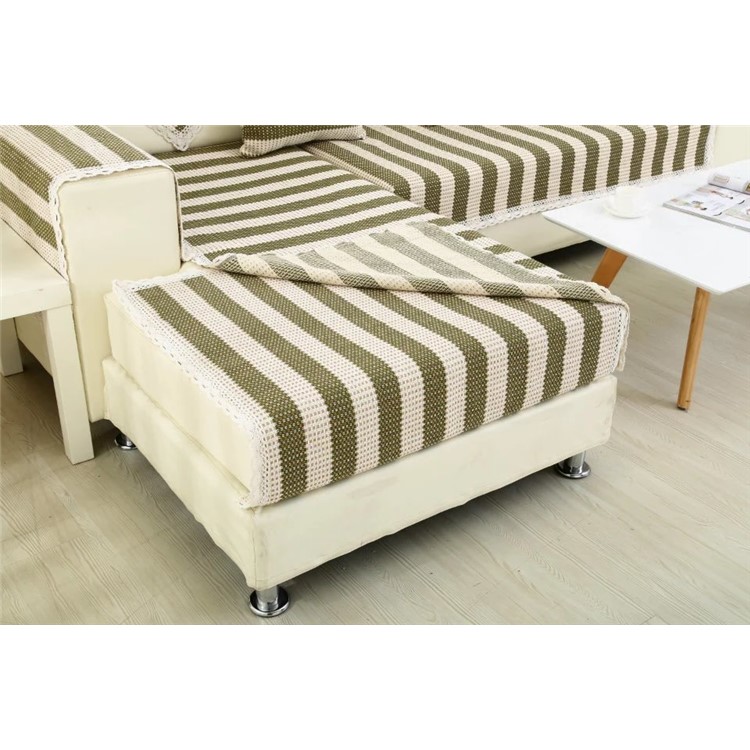 Stripes Pattern Cotton Sofa Cover Slipcover Soft Sofa Towel, Size: 90 x 180cm - Green-8