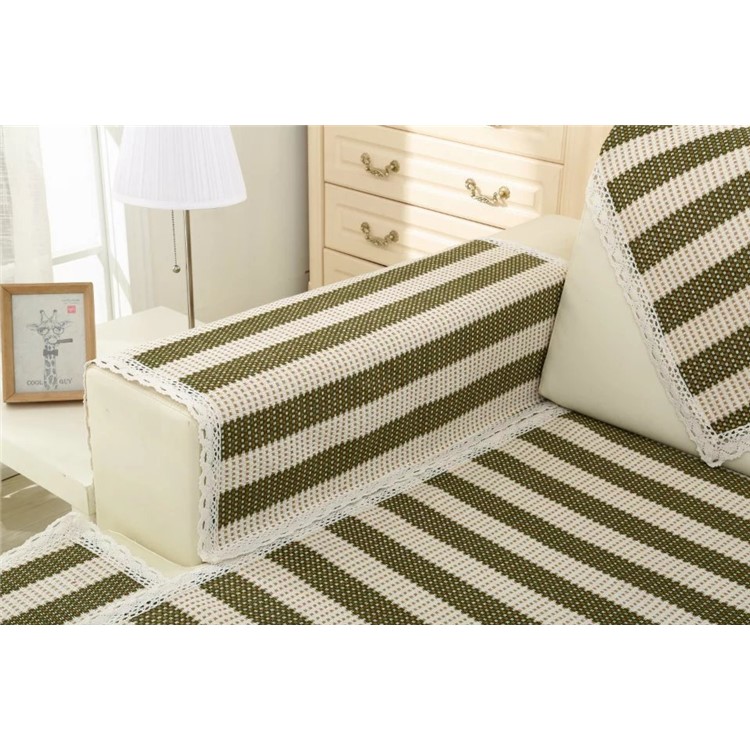 Stripes Pattern Cotton Sofa Cover Slipcover Soft Sofa Towel, Size: 90 x 180cm - Green-9