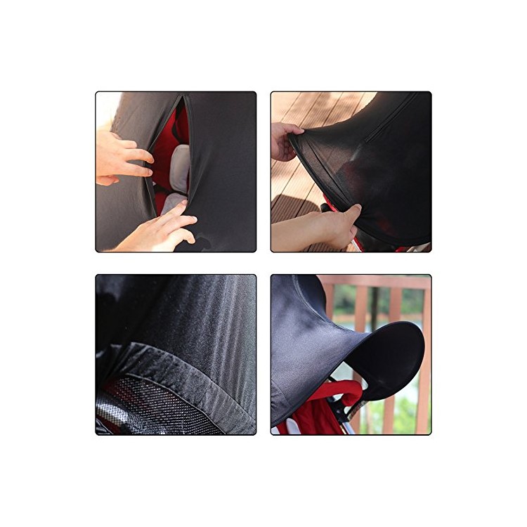 Baby Stroller Sun Rain Shade Awning Waterproof Windproof Anti-UV Umbrella Canopy for Stroller Carriage Seat-3