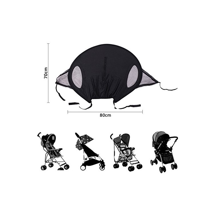 Baby Stroller Sun Rain Shade Awning Waterproof Windproof Anti-UV Umbrella Canopy for Stroller Carriage Seat-4