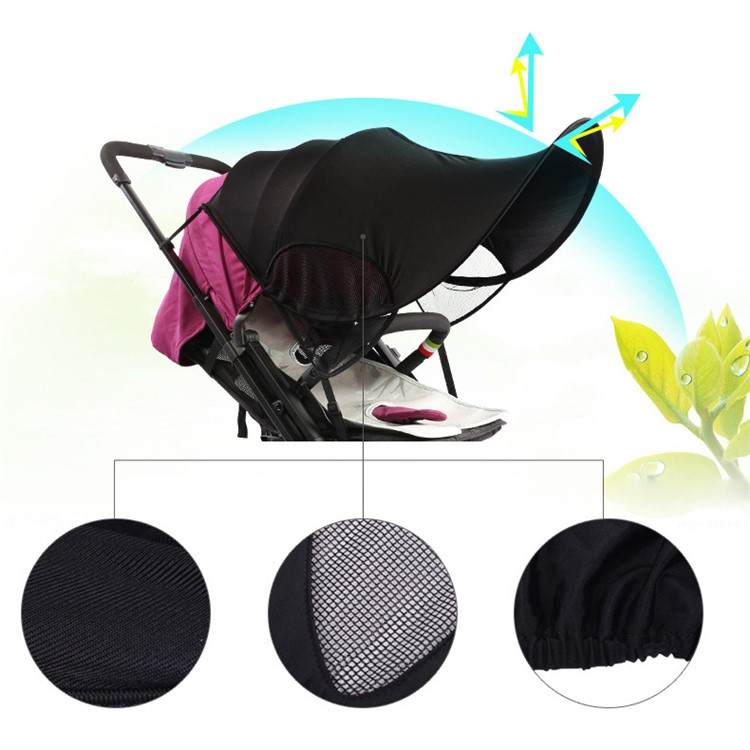 Baby Stroller Sun Rain Shade Awning Waterproof Windproof Anti-UV Umbrella Canopy for Stroller Carriage Seat-5