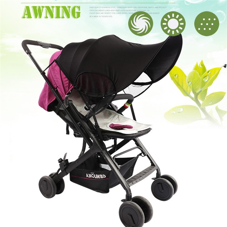 Baby Stroller Sun Rain Shade Awning Waterproof Windproof Anti-UV Umbrella Canopy for Stroller Carriage Seat-6