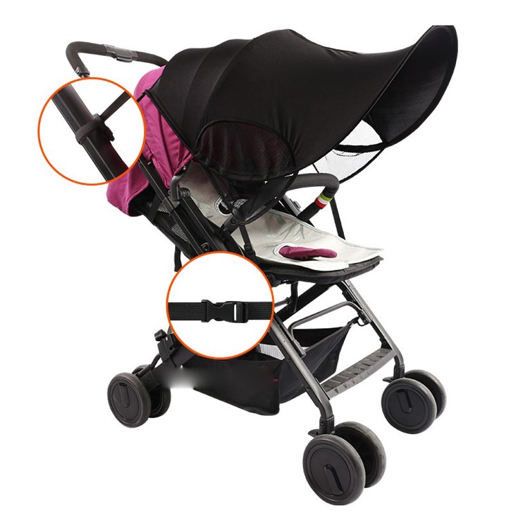 Baby Stroller Sun Rain Shade Awning Waterproof Windproof Anti-UV Umbrella Canopy for Stroller Carriage Seat-8
