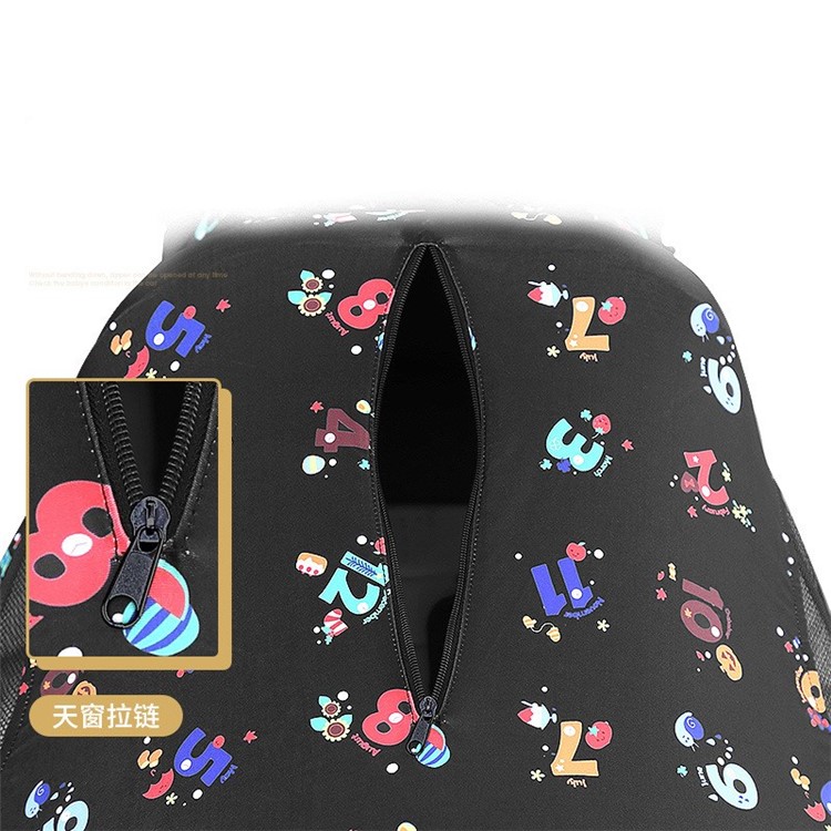 Baby Stroller Sun Rain Shade Awning Waterproof Windproof Anti-UV Umbrella Canopy for Stroller Carriage Seat - Digital Printing-3