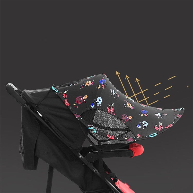 Baby Stroller Sun Rain Shade Awning Waterproof Windproof Anti-UV Umbrella Canopy for Stroller Carriage Seat - Digital Printing-4