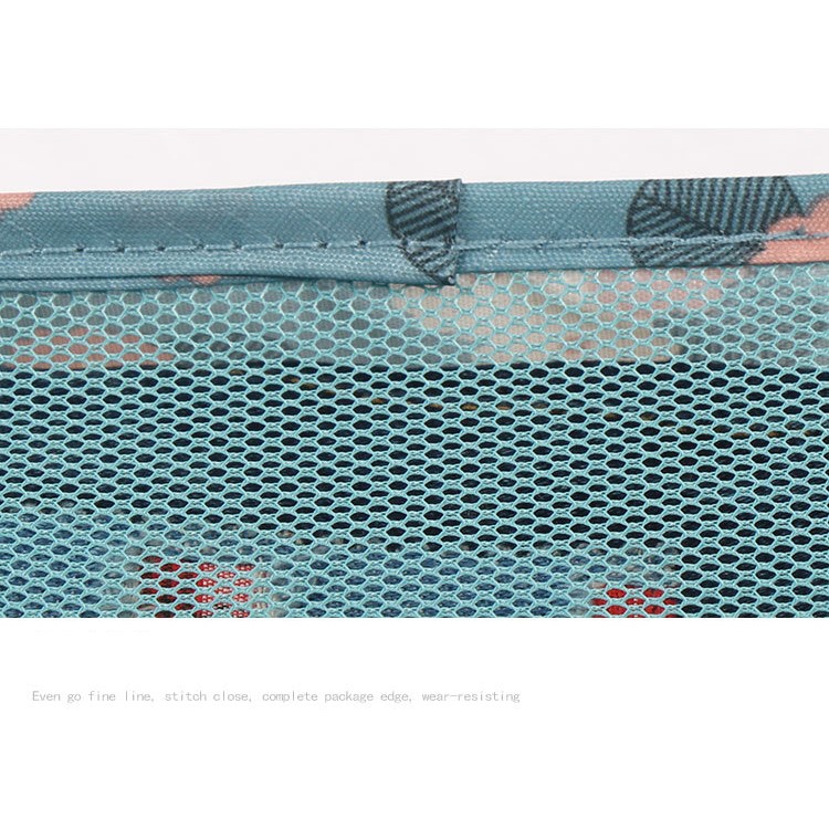 TRAVEL SEASON 6Pcs (3 Cubes 3 Pouches) Travel Essential Storage Bags Organizer - Blue Floral-4