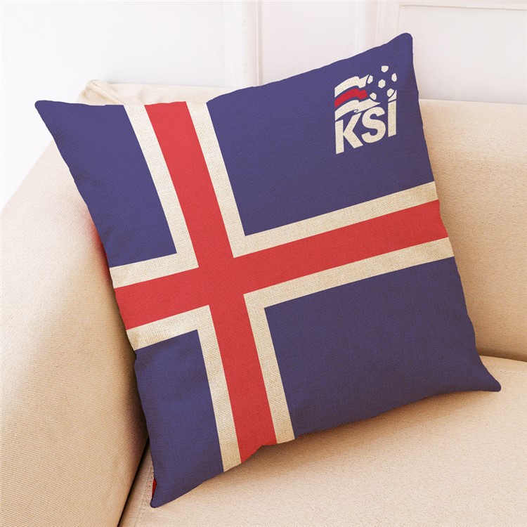 2018 World Cup Comfortable Cotton Throw Pillow Case Pillow Cover, Size: 45 x 45cm - Flag of Iceland-1