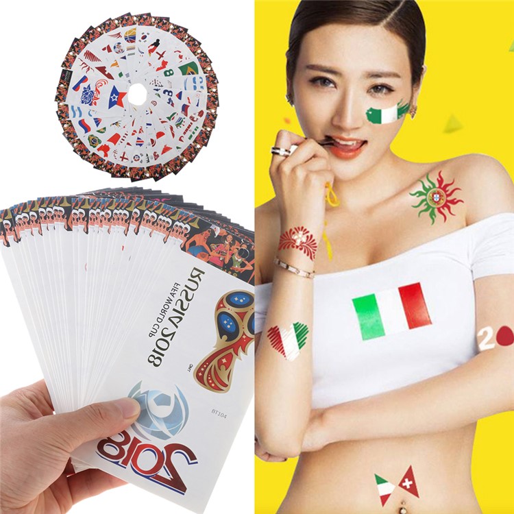 Russia 2018 World Cup Tattoo Sticker Football Fans Sticker Face Sticker - Style A-2