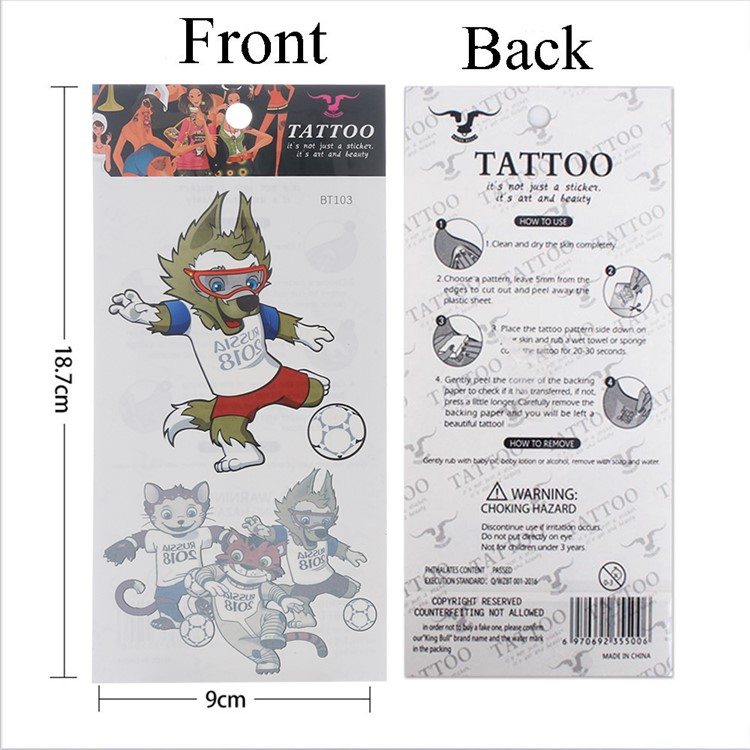 Russia 2018 World Cup Tattoo Sticker Face Sticker Football Fans Sticker - Style C-2