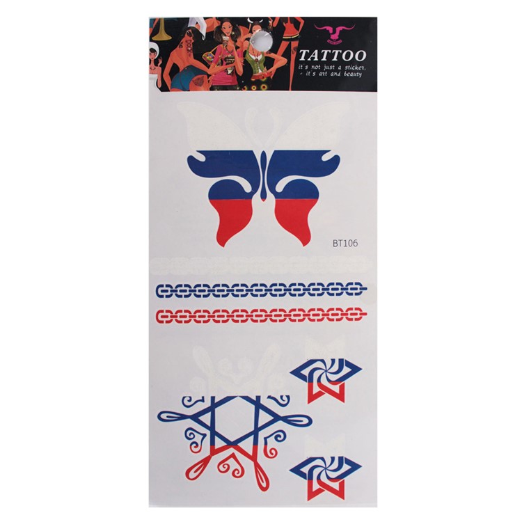 Russia 2018 World Cup Football Fan Sticker Face Sticker Tattoo Sticker - Style F-1