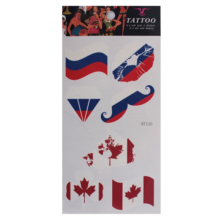 2018 World Cup Russia Soccer Sticker Tattoo Sticker Football Fans Sticker Face Sticker - Style J-1