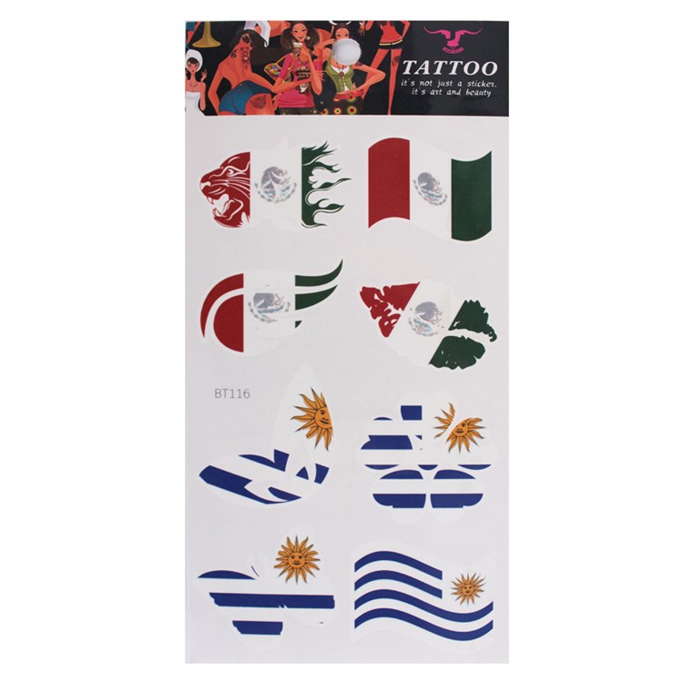 Russia 2018 World Cup Tattoo Sticker Football Fans Sticker Face Sticker Funny Sticker - Style O-1