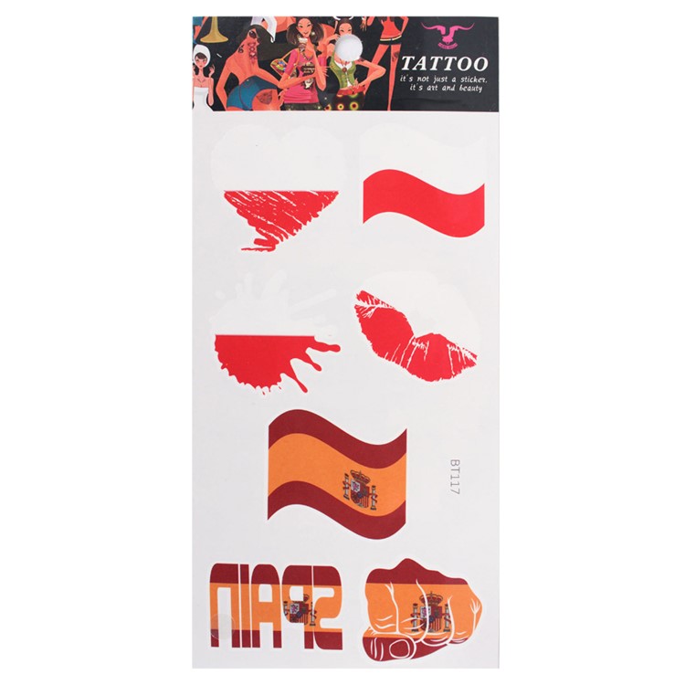 Russia 2018 World Cup Tattoo Sticker Football Fans Sticker Face Sticker Lovely Sticker - Style P-1