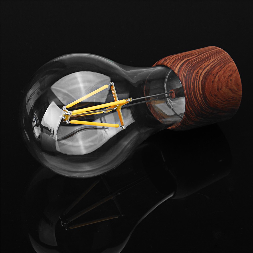Magnetic Levitating Light Bulb Desk Wood Grain Decoration Floating Lamp - UK Plug-7