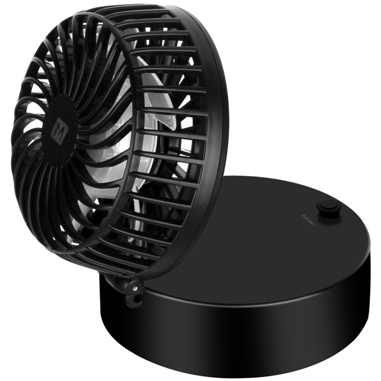 MOMAX iFan 2 Portable Mirror Handheld Rechargeable 180 Degree Rotary Fan - Black-2