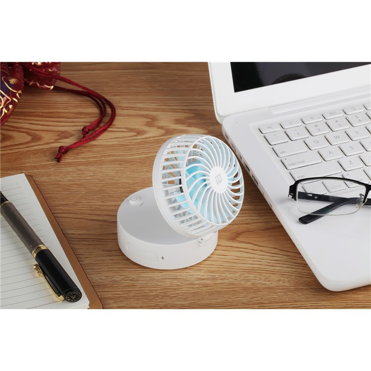 MOMAX iFan 2 Mirror Handheld Rechargeable 180 Degree Rotary Fan - White-10