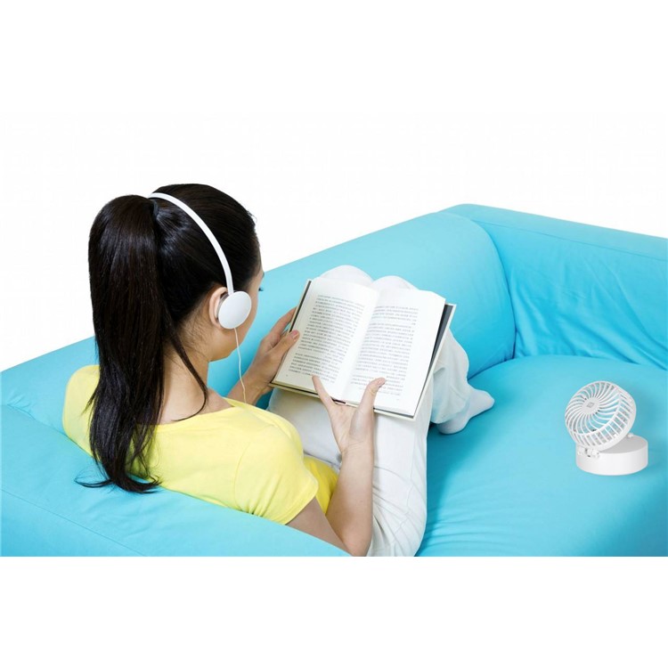 MOMAX iFan 2 Mirror Handheld Rechargeable 180 Degree Rotary Fan - White-11