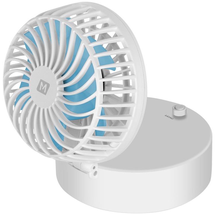 MOMAX iFan 2 Mirror Handheld Rechargeable 180 Degree Rotary Fan - White-2