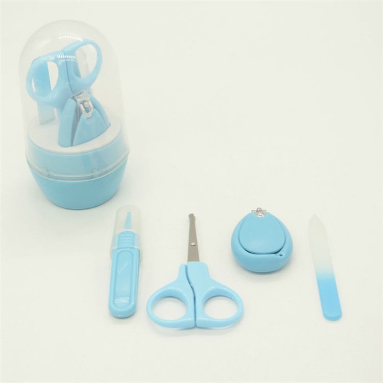 Cote Baby Nail Scissors Clipper File Tweezers 4-in-1 Nail Manicure Set - Blue-2
