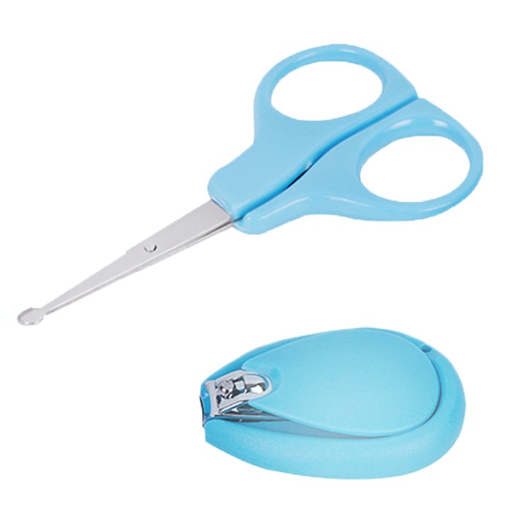 Cote Baby Nail Scissors Clipper File Tweezers 4-in-1 Nail Manicure Set - Blue-4