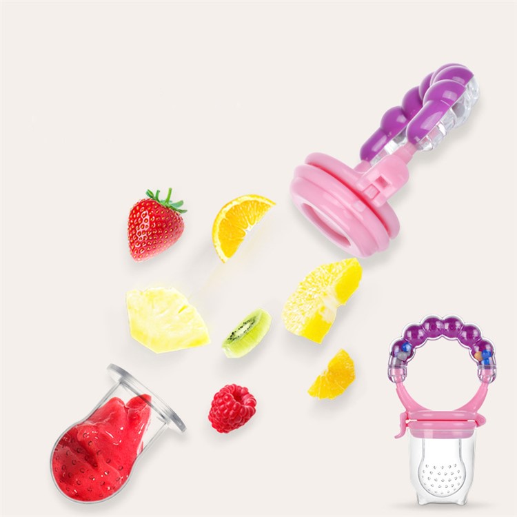 Baby Infant Pacifier Feeding Nipple Silicone Soft Feed Tool Fruit Juice Bite Bag - Purple / Size: S-2