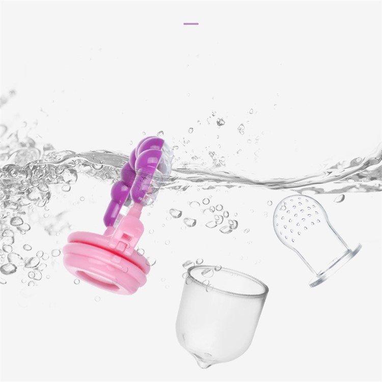Baby Infant Pacifier Feeding Nipple Silicone Soft Feed Tool Fruit Juice Bite Bag - Purple / Size: S-4