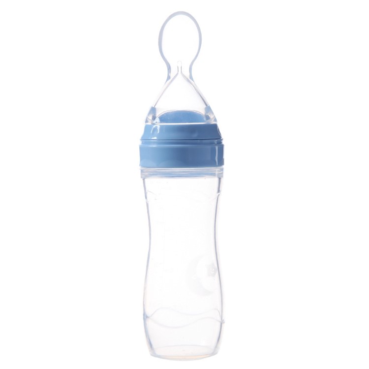 120ML Infant Kids Spoon Rice Paste Bottle Infant Food Feeding Bottle - Blue-1