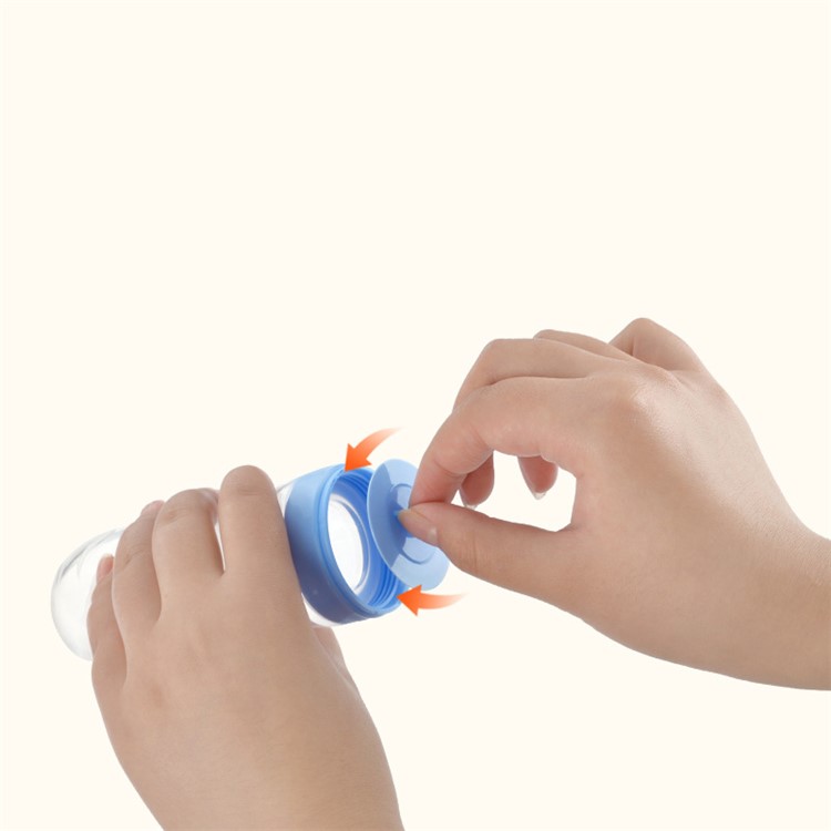 120ML Infant Kids Spoon Rice Paste Bottle Infant Food Feeding Bottle - Blue-3
