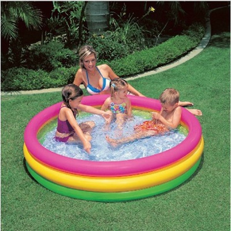 Portable Tri-ring Children Inflatable Swimming Pool Bathtub Water Play Toy-1