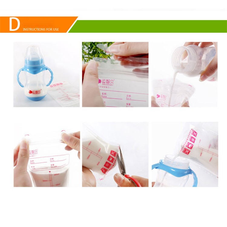 30Pcs/Set 200ml Breast Milk Storage Bag Safe Breast Milk Preservation Bag-3