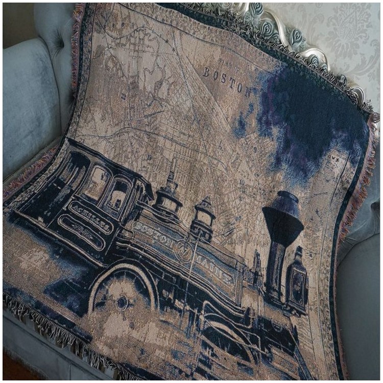 Double-sided Sofa Towel Warm Blanket 130 x 160cm - Boston and Maine Railroad-2