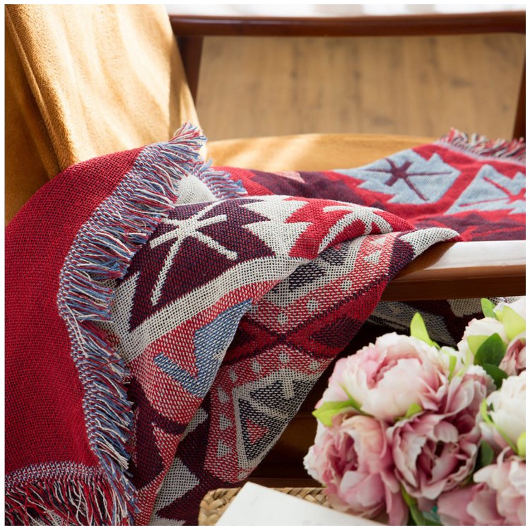 Sofa Backrest Towel Warm Blanket Slipcover 130 x 180cm - Geometric Pattern-3