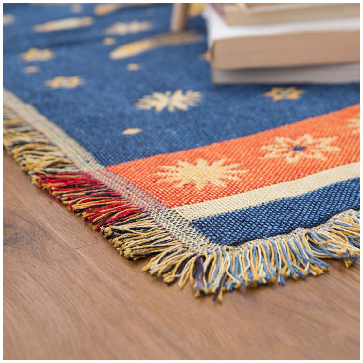 Double-sided Sofa Towel Slipcover Warm Blanket 130 x 180cm - Sun Moon Stars-3